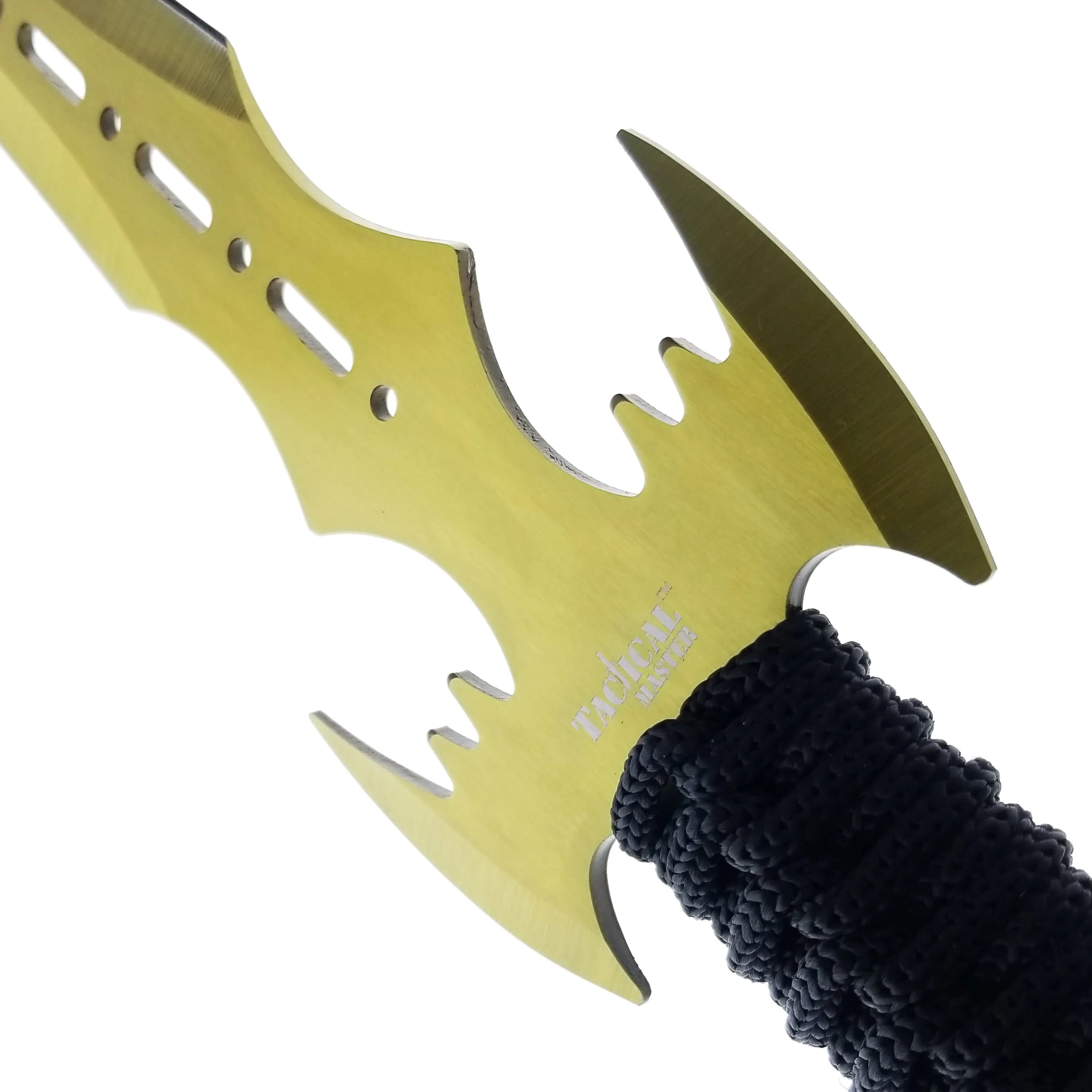 Tactical Master Machete Yellow titanium blade, 3PCS yellow dart, black nylon sleeve