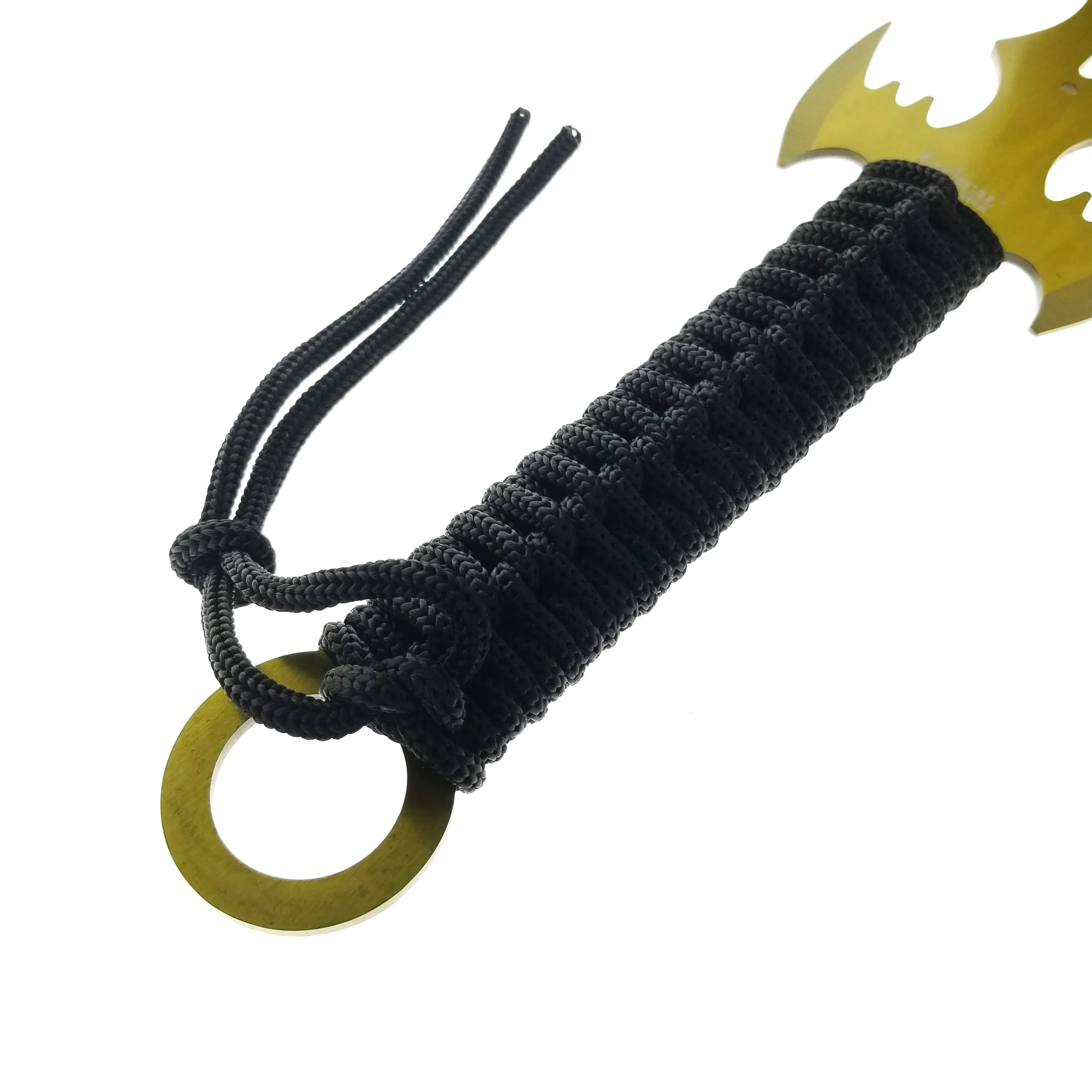 Tactical Master Machete Yellow titanium blade, 3PCS yellow dart, black nylon sleeve
