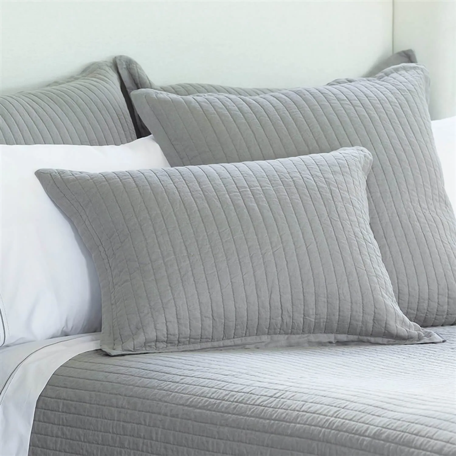 Tessa Quilted Pillow Sham, Grey