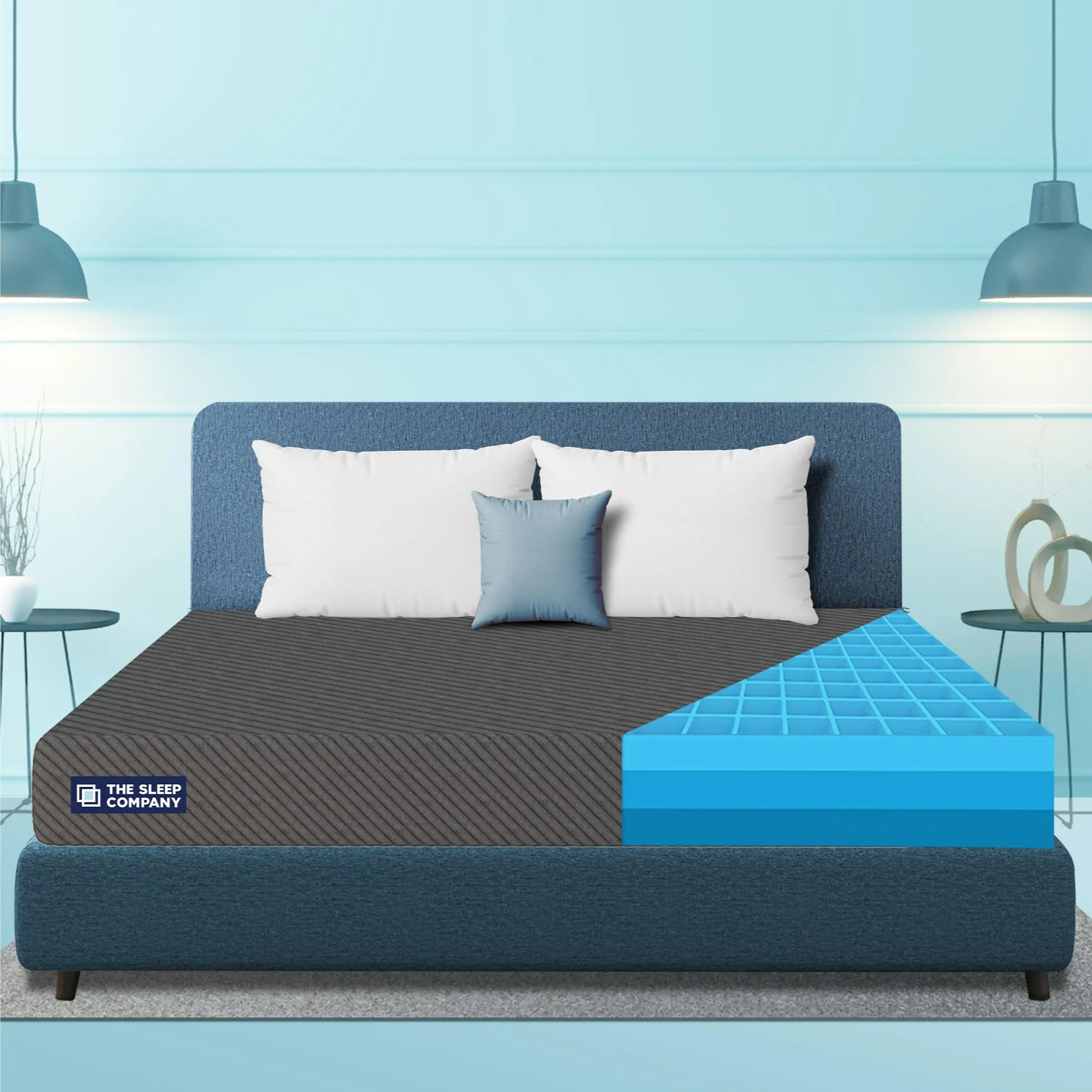 The Sleep Company SmartGRID Ortho 6 Inch Mattress King Size | AIHA Certified Medium Firm Orthopedic Mattress for Back Pain Relief | Japanese SmartGRID Technology | 75x70 | 10 Years Warranty | Grey