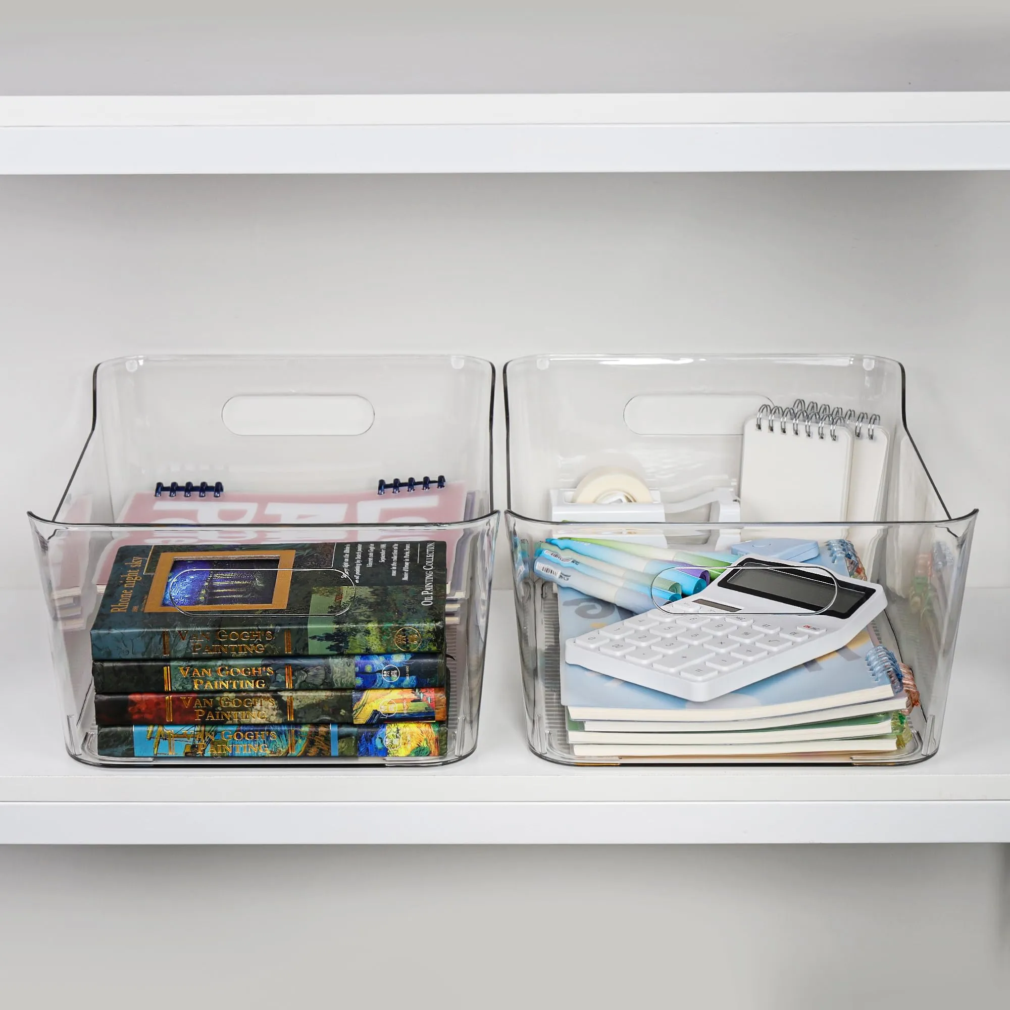 Tiawudi 6 Pack Plastic Storage Bins, X-Large Pantry Organizer, Clear Storage Containers and Organizer Bins, Multi-Use Bins for Home, Kitchen and Cabinet