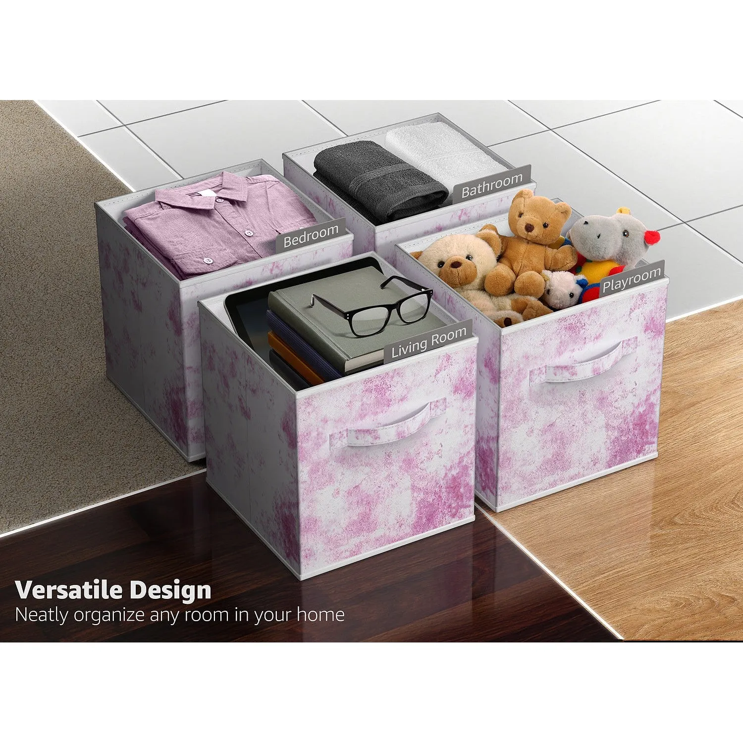 Tie-Dye Storage Cube Bins (4 Pack)