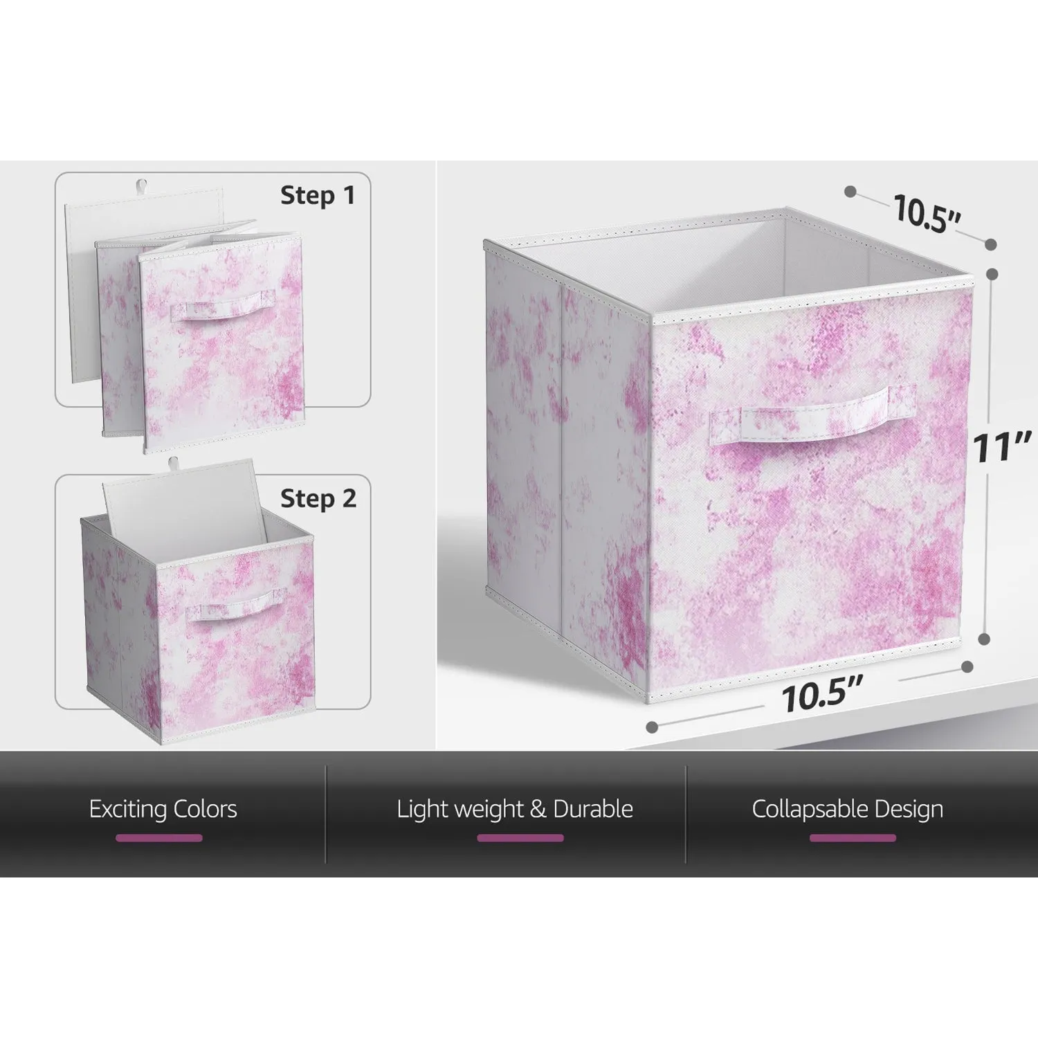 Tie-Dye Storage Cube Bins (4 Pack)