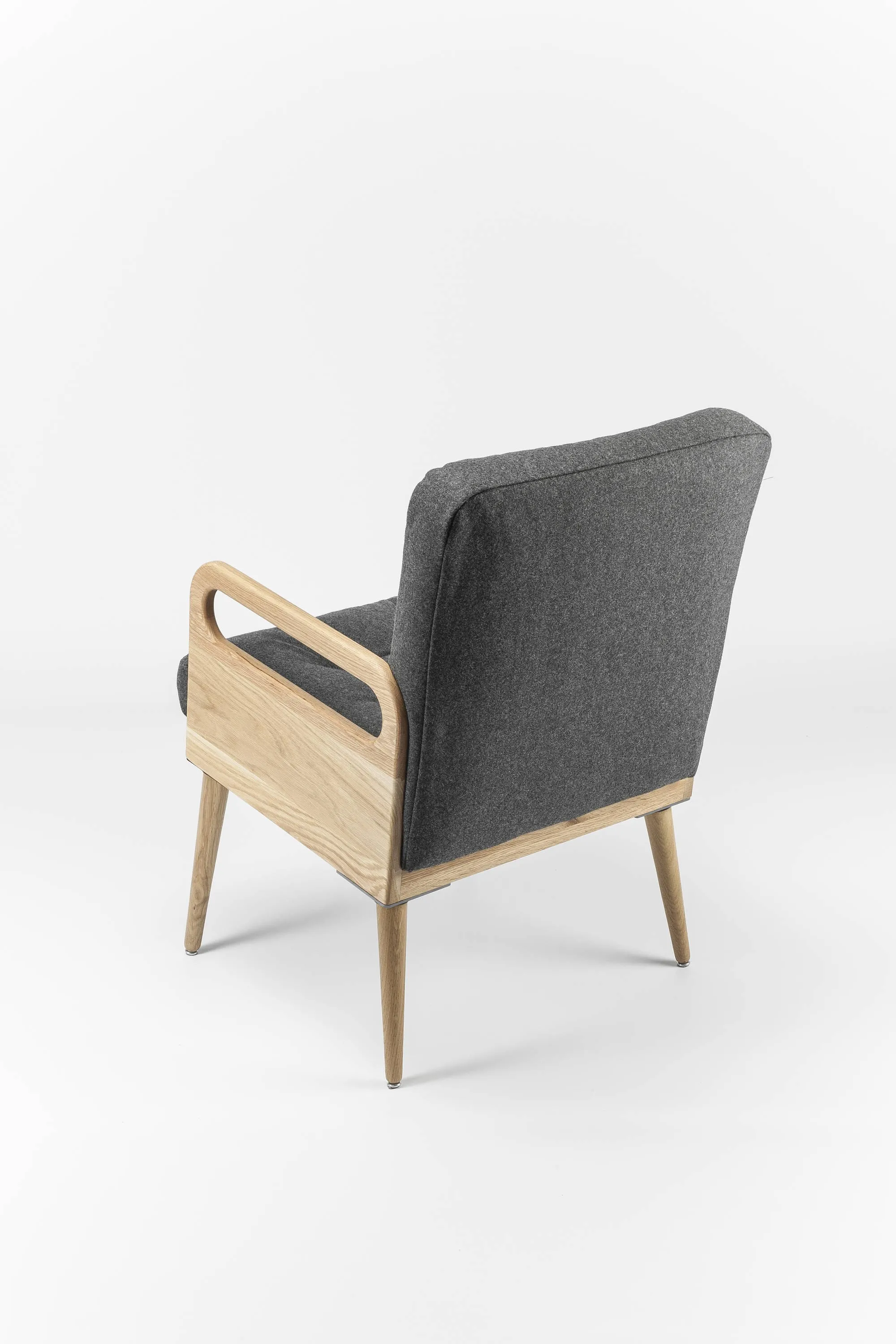 Upholstered midcentury solid timber Armchair