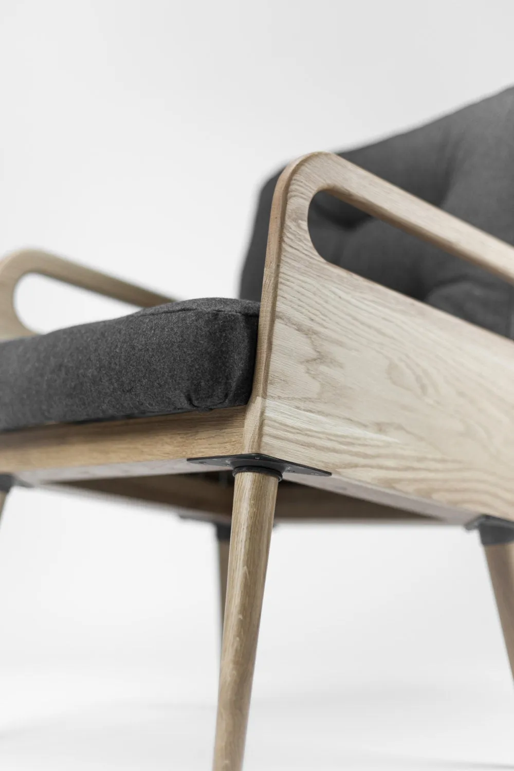 Upholstered midcentury solid timber Armchair