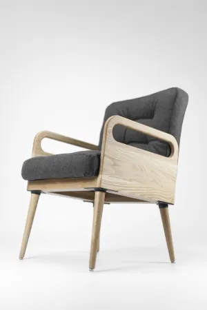 Upholstered midcentury solid timber Armchair