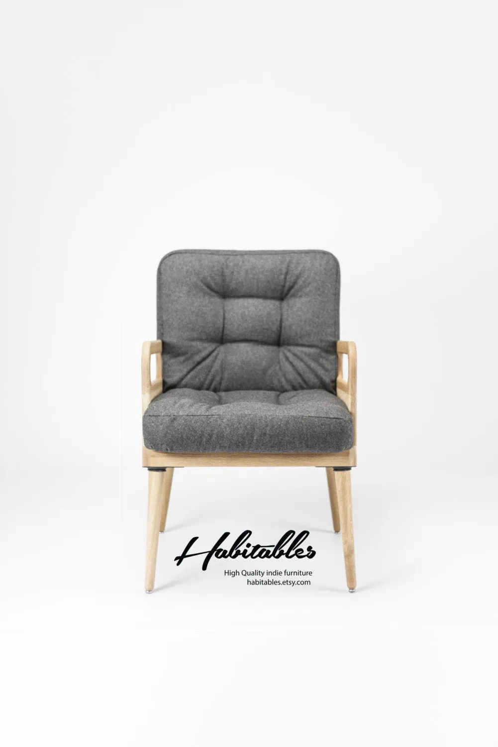 Upholstered midcentury solid timber Armchair