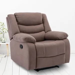 USHA SHRIRAM Velvet Recliner Sofa | Manual Recliner | Extra Comfortable | Recliner Sofa 1 Seater | Recliner Chair | Single Seater Sofa Chair | Rocking Recliner Chair | Relaxing Sofa Chair | Brown