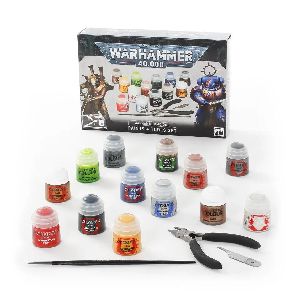 Warhammer 40K Paints   Tools Set (Space Marines)