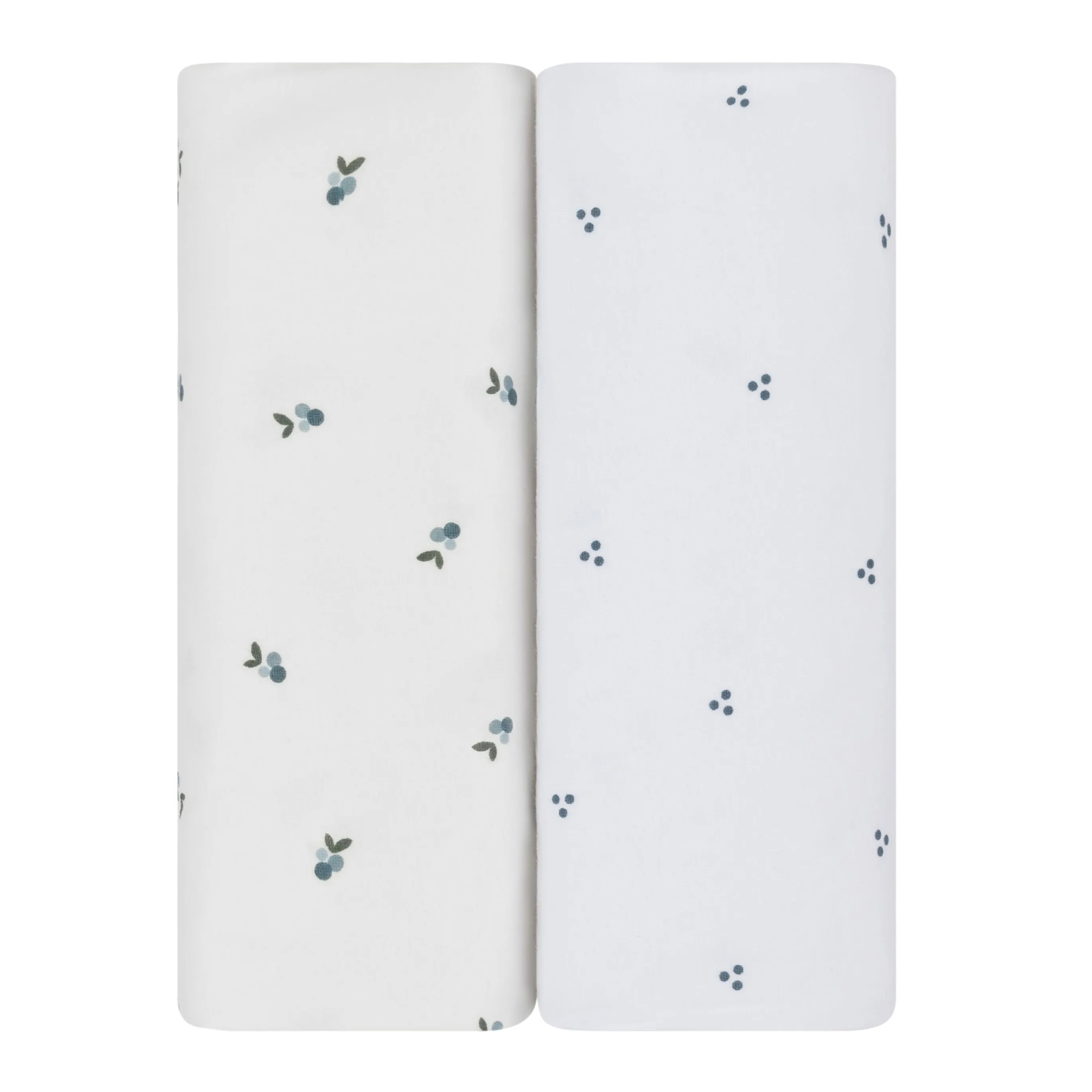 Waterproof Crib Sheet Two Pack | Berry & Cluster Dot - Blue | Ely's & Co