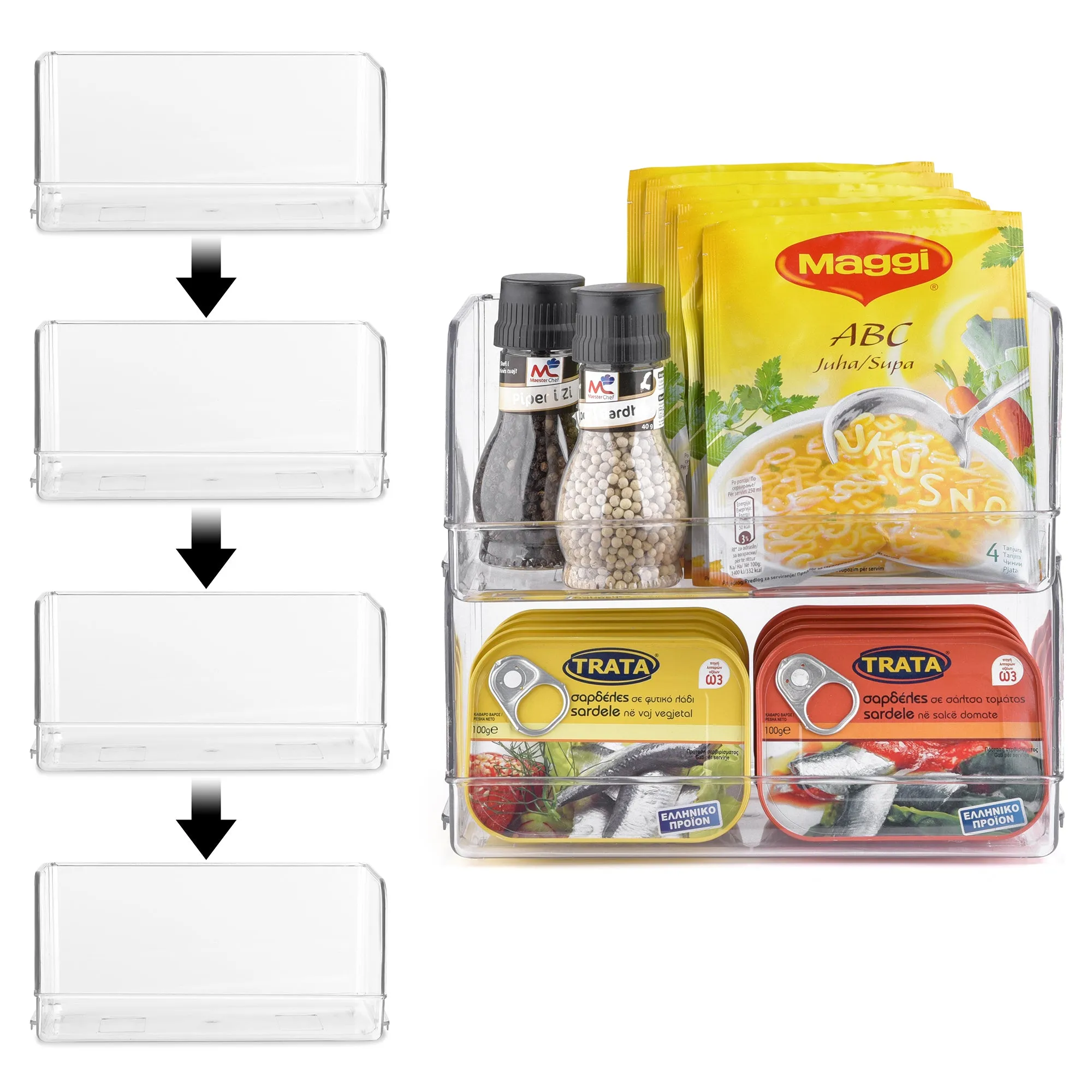 Wide Open Stackable Clear Bins