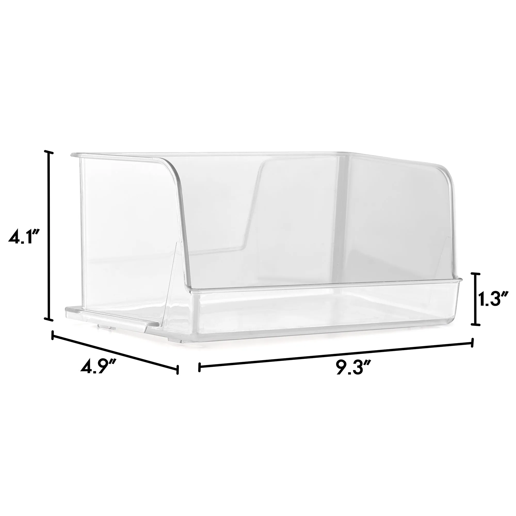 Wide Open Stackable Clear Bins