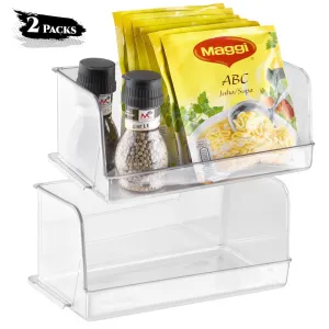 Wide Open Stackable Clear Bins