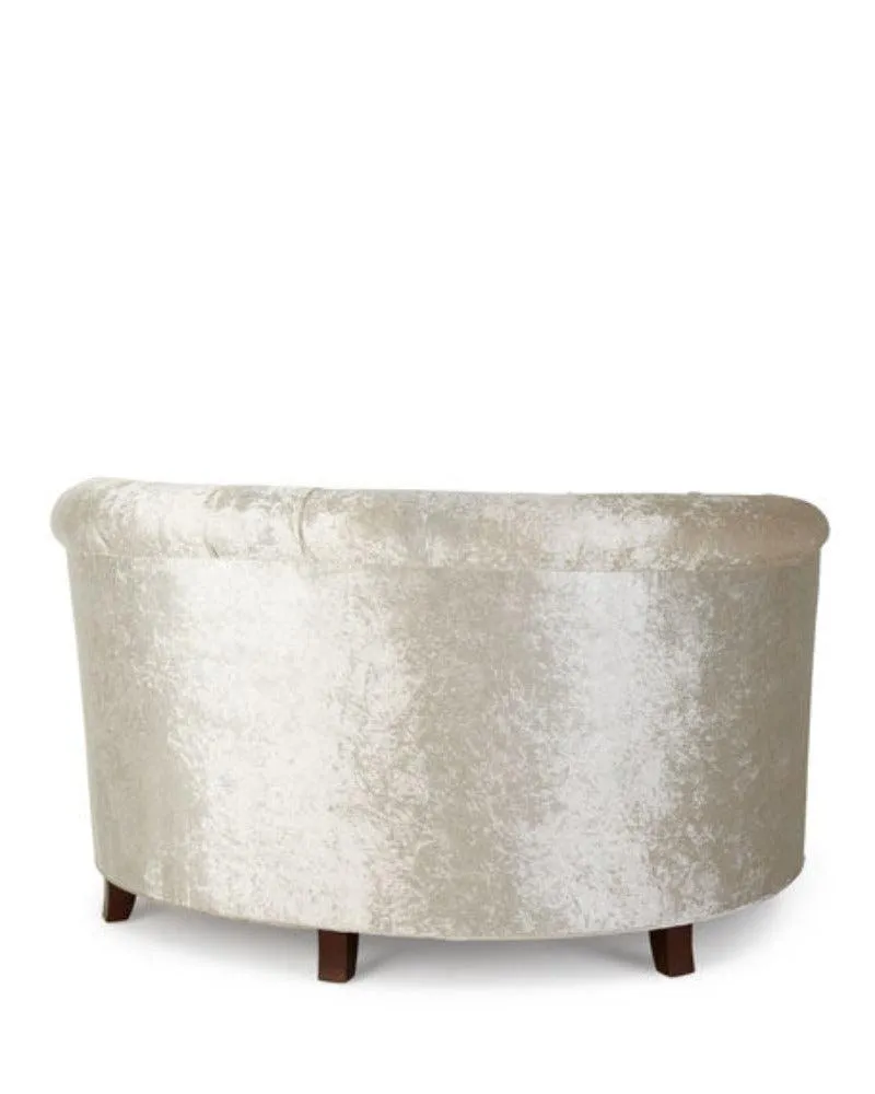 Wooden Twist Handmade Button Tufted Design Solid Wood & Velvet Upholstery Haily Cuddle Chair (With 2 Pillows)