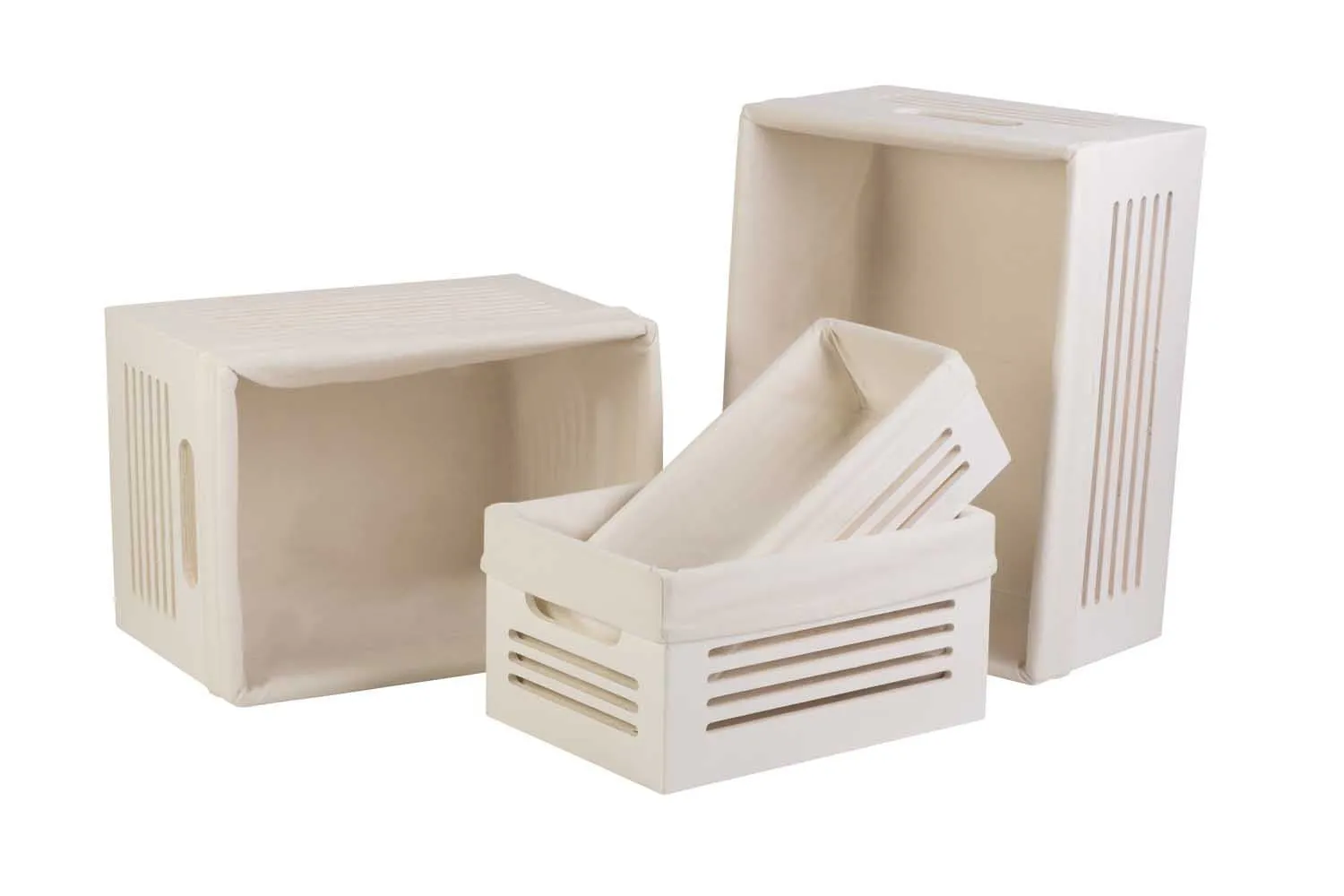 Wooden White Storage Bins - Extra Small
